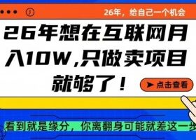 26年想在互联网月入10个W+，做知识付费，卖项目就足够了【揭秘】