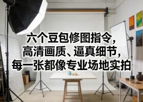 六个豆包修图指令，高清画质、逼真细节，每一张都像专业场地实拍