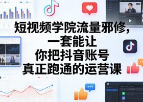 短视频学院流量邪修，一套能让你把抖音账号真正跑通的运营课