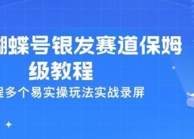 26年蝴蝶号银发赛道保姆级教程，全流程多个易实操玩法实战录屏