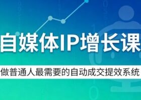 自媒体IP增长课，做普通人最需要的自动成交提效系统