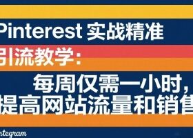 Pinterest实战精准引流教学：每周仅需一小时，提高网站流量和销售