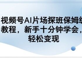 视频号AI片场探班保姆级教程，新手十分钟学会，轻松变现
