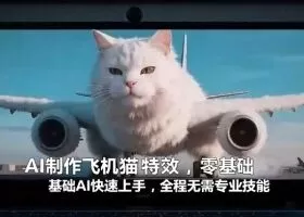 AI制作飞机猫特效，零基础AI快速上手，全程无需专业技能