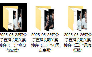 梵公子直播课《长期关系博弈》