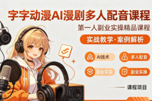 字字动漫AI漫剧多人配音课程，实战教学，案例解析