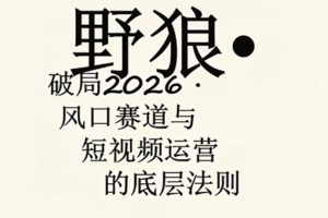 野狼团队·多平台实操短视频运营课（更新4月）