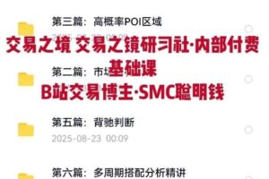 交易之境订单流精讲 交易之镜研习社 内部付费基础课 B站交易博主 SMC聪…