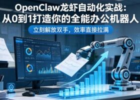 OpenClaw龙虾自动化实战：从0到1打造你的全能办公机器人，立刻解放双手，效率直接拉满