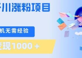 刚需千川涨粉项目，一部手机无需技术，单日变现1k+，当天做当天见收益【揭秘】