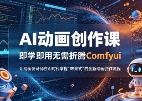 AI动画创作课，即学即用无需折腾Comfyui，让动画设计师在AI时代掌握“未来式”的全新的动画创作流程