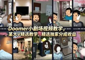 Doomer小剧场视频教学，某大V精选教学，精选独家分成收益