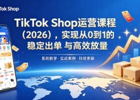 TikTok Shop运营课程（2026），实现从0到1的稳定出单与高效放量