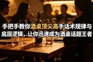 付费文章：手把手教你酒桌顶尖高手话术规律与底层逻辑，让你迅速成为酒…