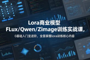 系统性学习Lora商业模型FLux／Qwen／Zimage训练实战课，0基础入门至进…