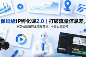 保姆级IP孵化课2.0打破流量信息差,从定位到拍剪全流程落地,小白也能起号