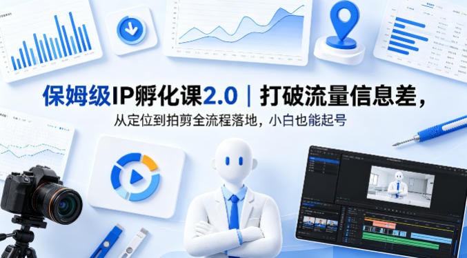 保姆级IP孵化课2.0打破流量信息差,从定位到拍剪全流程落地,小白也能起号