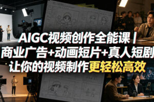 AIGC视频创作全能课商业广告+动画短片+真人短剧，让你的视频制作更轻松高效