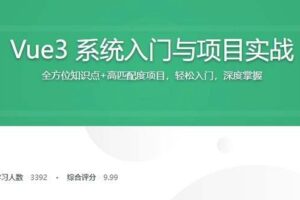 Vue3入门与项目实战 掌握完整知识体系价值348元