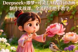 Deepseek+即梦+可灵AI古诗词动画制作实战课，全流程手把手教学