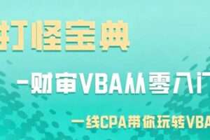 柳初阳：打怪宝典-财审VBA从零入门，Office自动化与数据分析实战课程