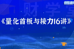 成旺-大成子量学《量化首板与接力》系统课 小班课 指标