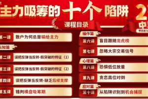 刘琦男刘琦老师寻龙私密圈主力吸筹的十个陷阱系统课 指标