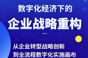 胡老师|管理营销 | 视频课： 数字经济下的企业战略重构