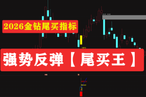强势反弹【尾买王】2026金钻尾买指标、波段顺势超卖抢反弹主幅图/选股…