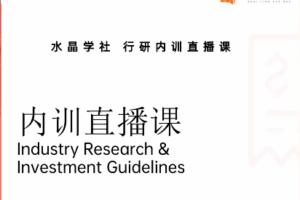 陆家嘴财姐水晶姐系统课 水晶学社行研内训直播课 财报解读行业分析