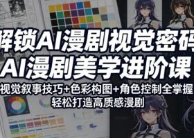 解锁AI漫剧视觉密码,AI漫剧美学进阶课,视觉叙事技巧+色彩构图+角色控制全掌握,轻松打造高质感漫剧