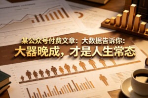 某公众号付费文章:大数据告诉你:大器晚成,才是人生常态