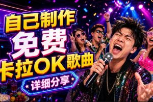 零基础AI制作免费卡拉OK视频教程，从歌曲生成、音轨分离到字幕制作、视…