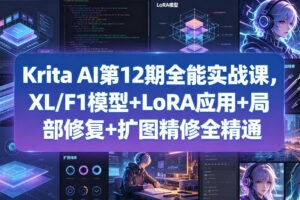 Krita AI第12期全能实战课，XL/F1模型+LoRA应用+局部修复+扩图精修全精…