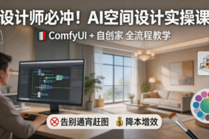 设计师必冲！AI空间设计实操课，ComfyUI+自创家全教学，告别通宵赶图，…