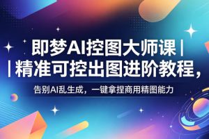 即梦AI控图大师课｜精准可控出图进阶教程，告别AI乱生成，一键拿捏商用…