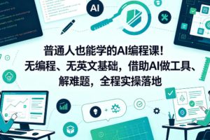 普通人也能学的AI编程课！无编程、无英文基础，借助AI做工具、解难题，…