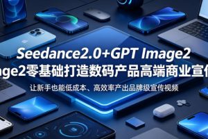 Seedance2.0+GPT Image2零基础打造数码产品高端商业宣传片，让新手也能…