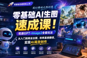 零基础AI生图速成课！吃透GPT-Image2全套玩法，从入门到商业出图，效率…
