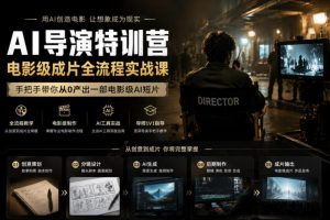 AI导演特训营，电影级成片全流程实战课，手把手带你从0产出一部电影级…