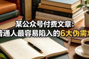 某公众号付费文章:普通人最容易陷入的6大伪需求