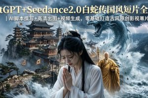 ChatGPT+Seedance2.0白蛇传国风短片全教程｜AI脚本撰写+高清出图+视频…