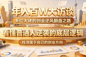 年入百W大访谈，多位大佬的创业逆风翻盘之路，看懂普通人逆袭的底层逻…