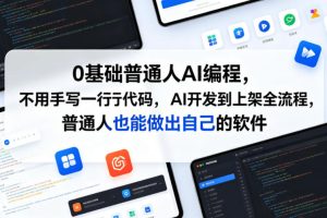 0基础普通人AI编程，不用手写一行代码，AI开发到上架全流程，普通人也…
