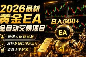 2026黄金EA全自动量化｜零技术·全自动·收益上不封顶，低门槛日入500…