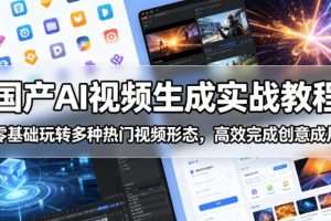 国产AI视频生成实战教程，零基础玩转多种热门视频形态，高效完成创意成…