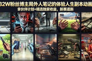 抖音32W粉丝博主局外人笔记的体验人生副本动画教学，拿伙伴计划+精选独…