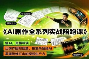 AI剧作全系列实战陪跑课，懂AI，更懂导演，让创作回归创意，把复杂留给…