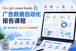 Google Looker Studio广告数据自动化报告课程，成为更专业不被报告折磨…