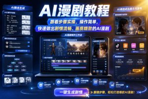 AI漫剧教程，跟着步骤实操，操作简单，快速做出剧情流畅、画质精致的A…
